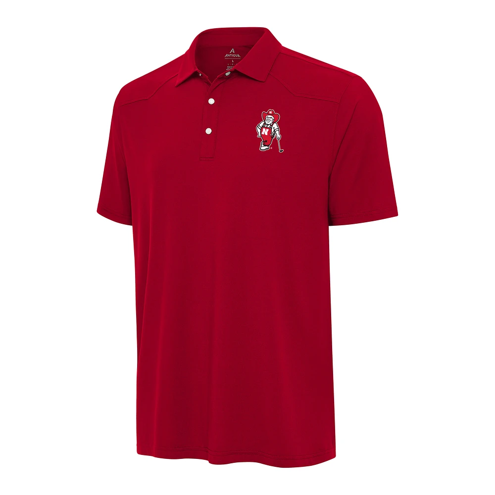 Men's Antigua Scarlet Nebraska Huskers Western Polo