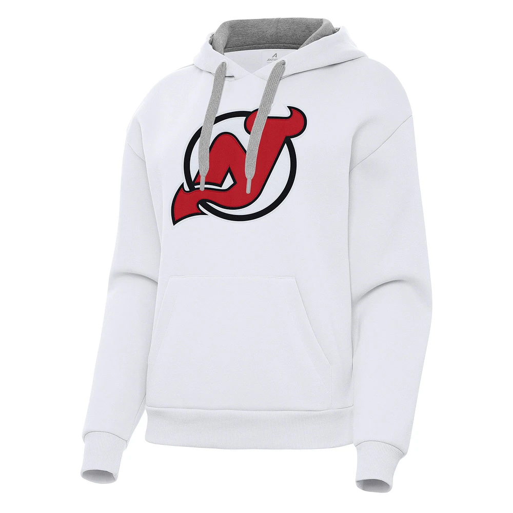 Women's Antigua New Jersey Devils Victory Pullover Hoodie