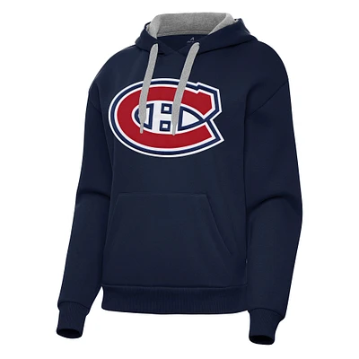 Women's Antigua Navy Montreal Canadiens Victory Pullover Hoodie