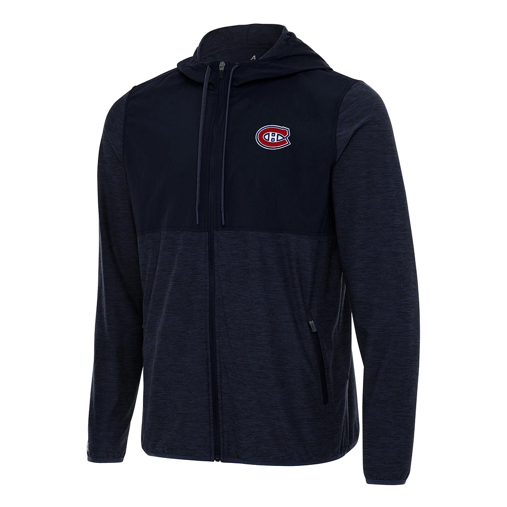 Men's Antigua Navy Montreal Canadiens Sway Full-Zip Hoodie Jacket