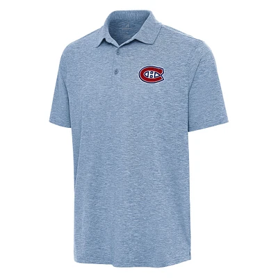 Men's Antigua Heather Aqua Montreal Canadiens Par 3 Polo