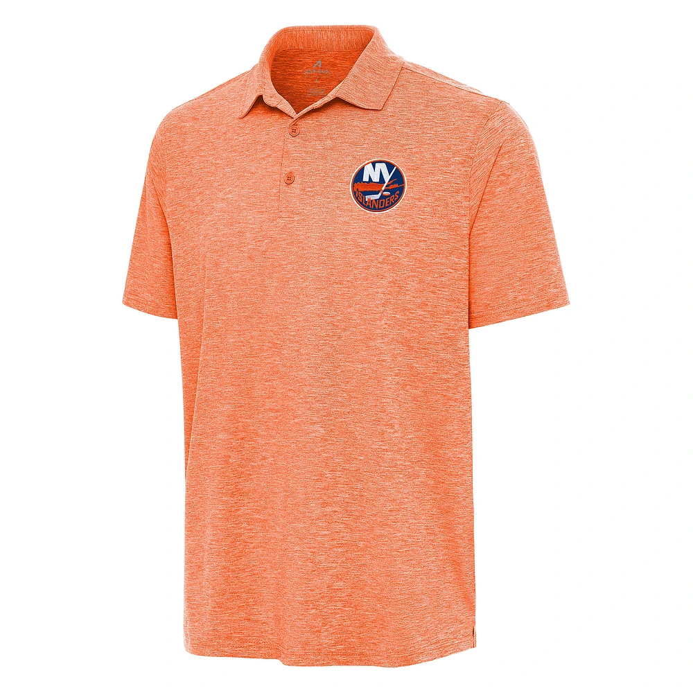 Men's Antigua Heather Orange New York Islanders Par 3 Polo