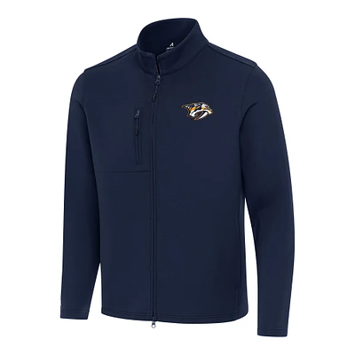 Men's Antigua Navy Nashville Predators Objection Double Peached Full-Zip Jacket