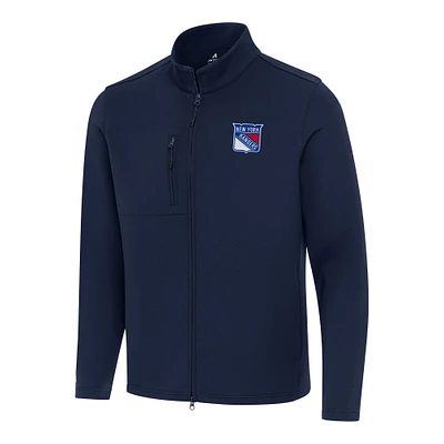Men's Antigua Navy New York Rangers Objection Double Peached Full-Zip Jacket