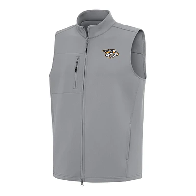 Men's Antigua Gray Nashville Predators Demand Full-Zip Vest