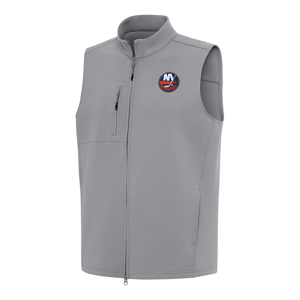 Men's Antigua Gray New York Islanders Demand Full-Zip Vest