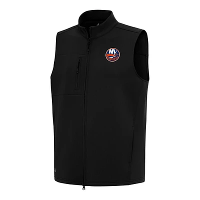 Men's Antigua Black New York Islanders Demand Full-Zip Vest