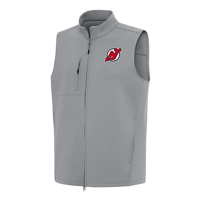 Men's Antigua Gray New Jersey Devils Demand Full-Zip Vest