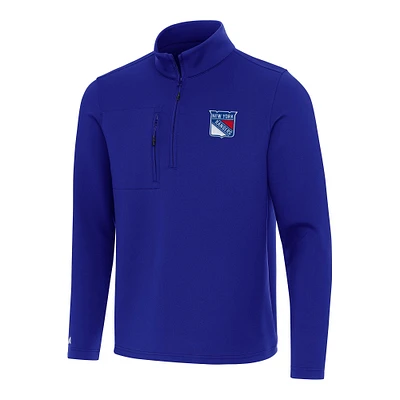 Men's Antigua Blue New York Rangers Insider Quarter-Zip Top
