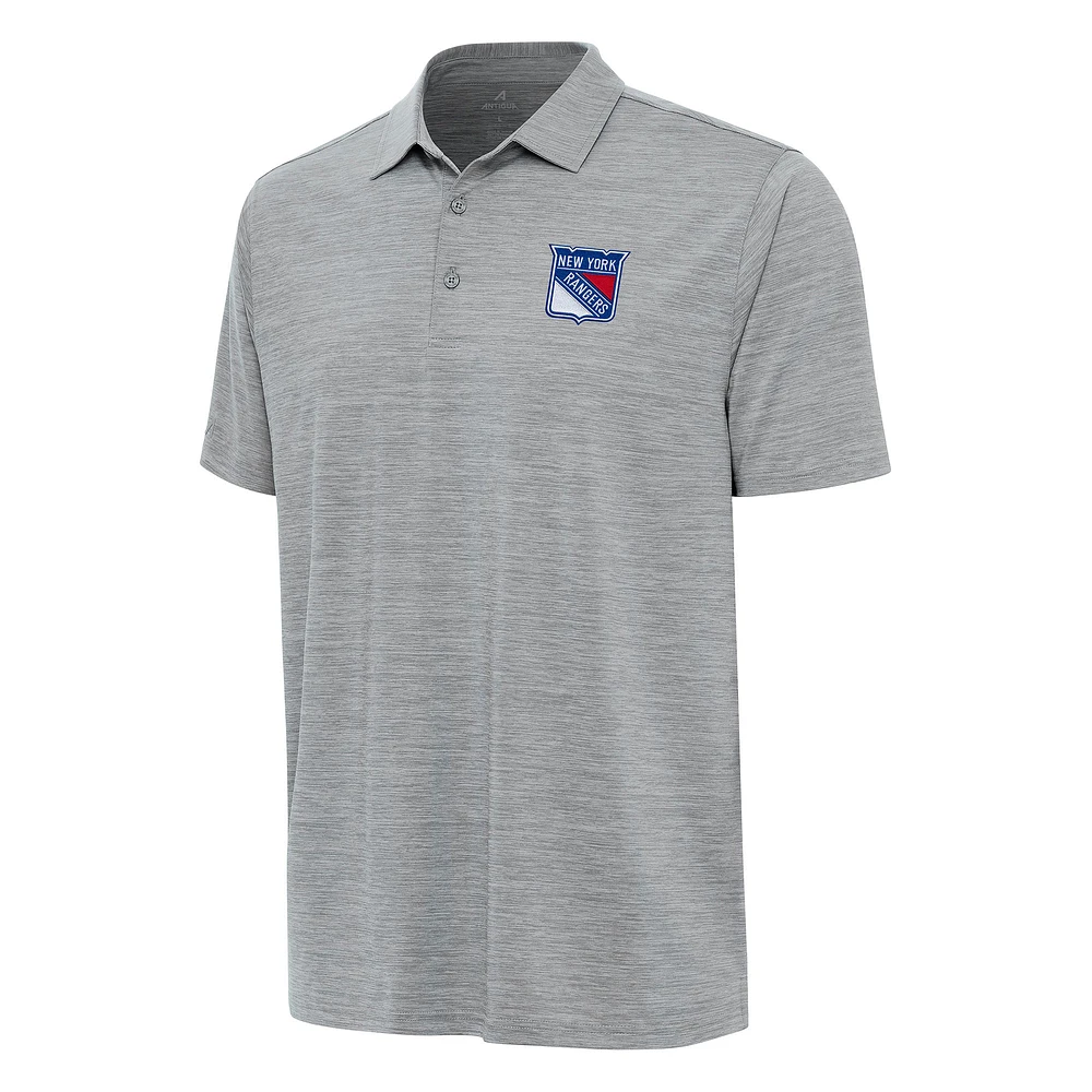 Men's Antigua Heather Gray New York Rangers Layout Polo