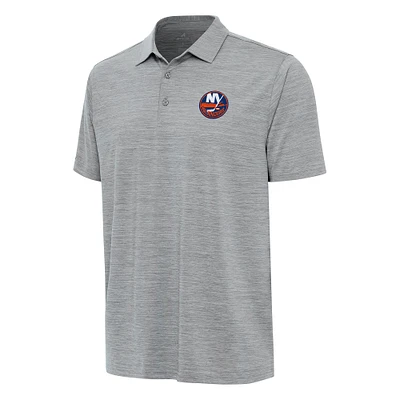 Men's Antigua Heather Gray New York Islanders Layout Polo
