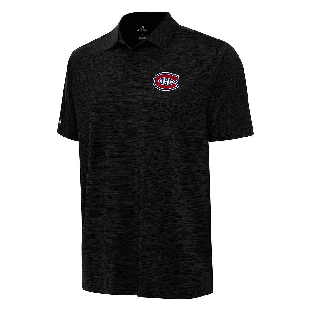 Men's Antigua Heather Black Montreal Canadiens Layout Polo