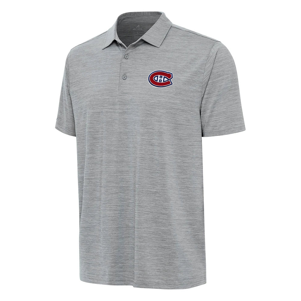 Men's Antigua Heather Montreal Canadiens Layout Polo