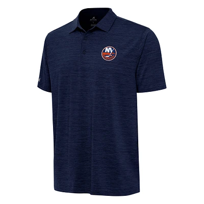 Men's Antigua Heather Navy New York Islanders Layout Polo