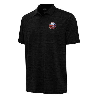 Men's Antigua Heather Black New York Islanders Layout Polo