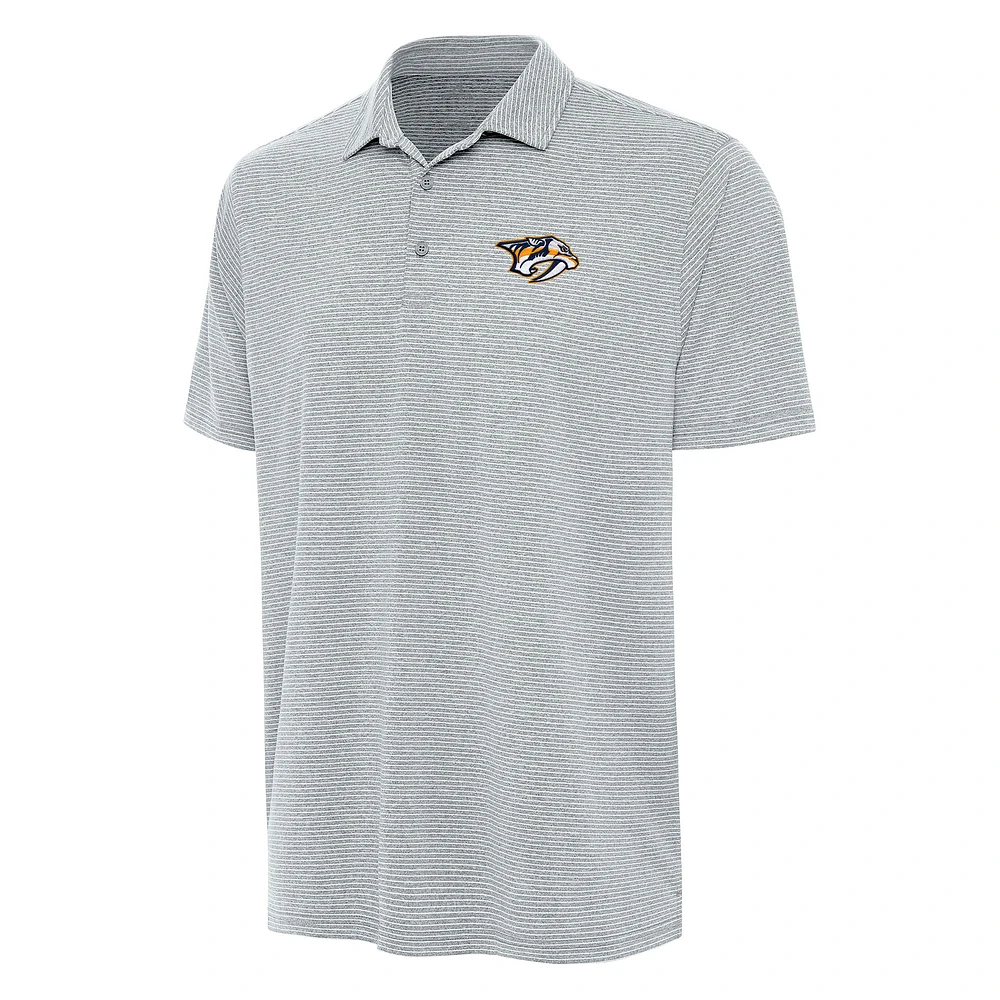 Men's Antigua Heather Gray Nashville Predators Scheme Polo