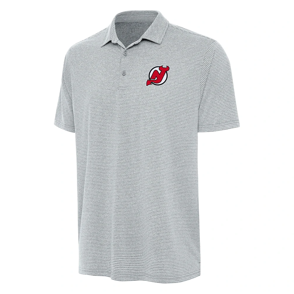 Men's Antigua Heather Gray New Jersey Devils Scheme Polo