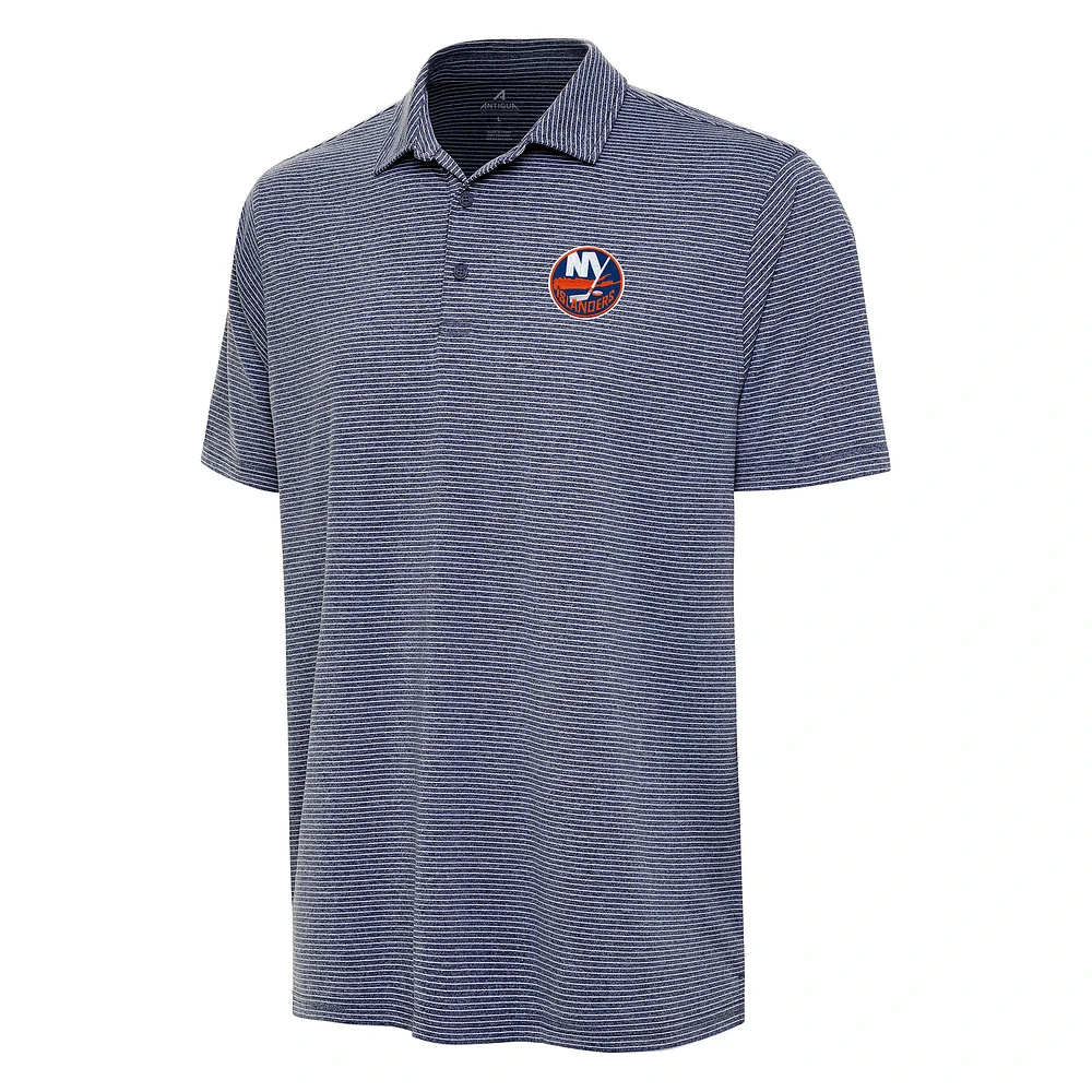 Men's Antigua Heather Navy New York Islanders Scheme Polo