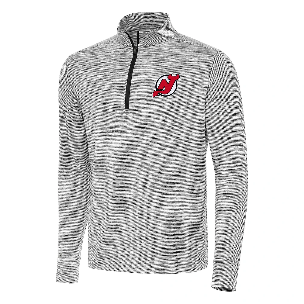 Men's Antigua Black New Jersey Devils Cause Quarter-Zip Top