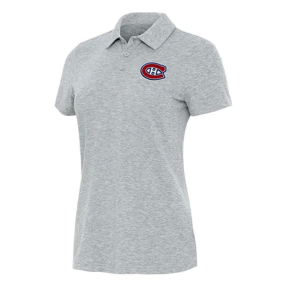 Women's Antigua Heather Montreal Canadiens Matter Polo