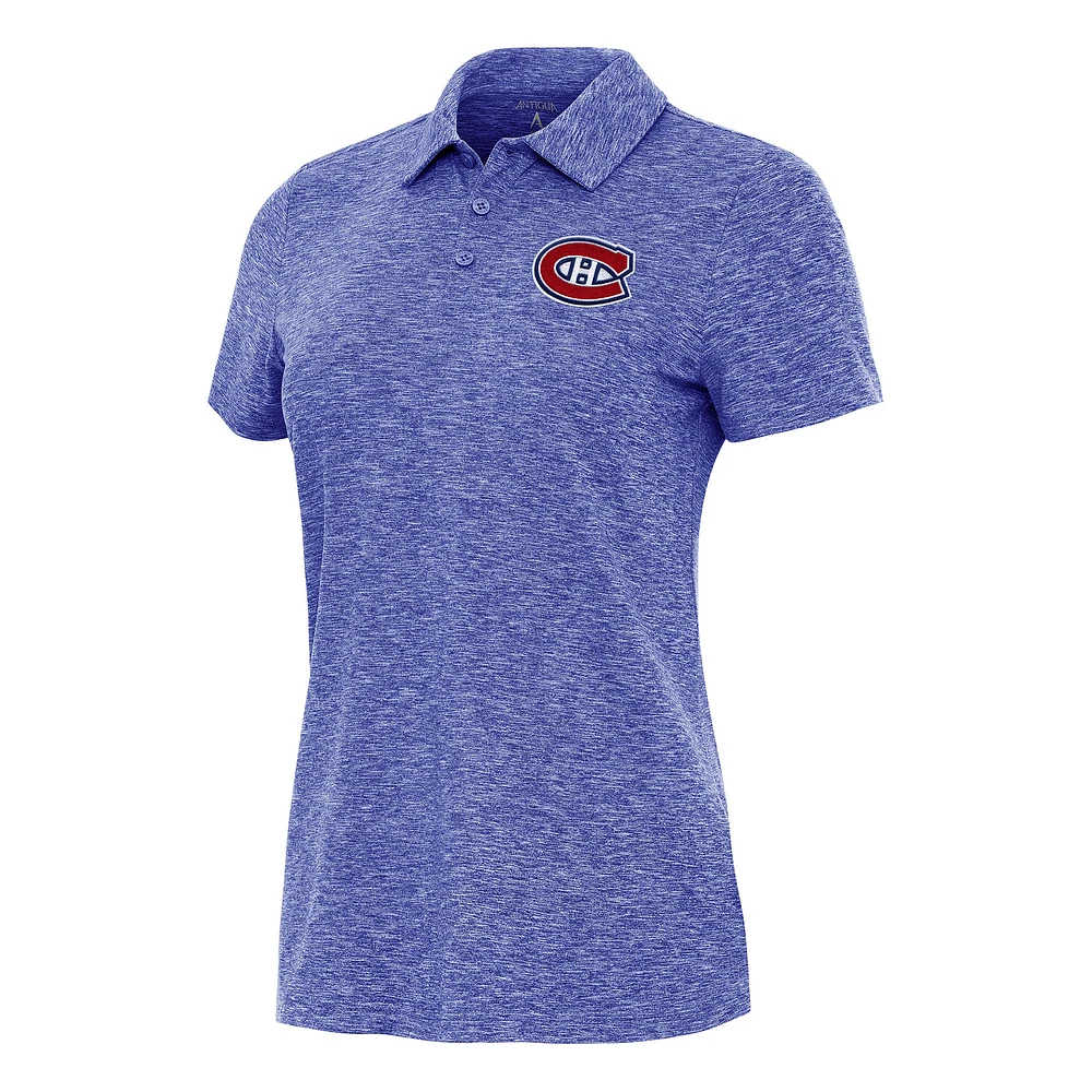 Women's Antigua Heather Royal Montreal Canadiens Matter Polo