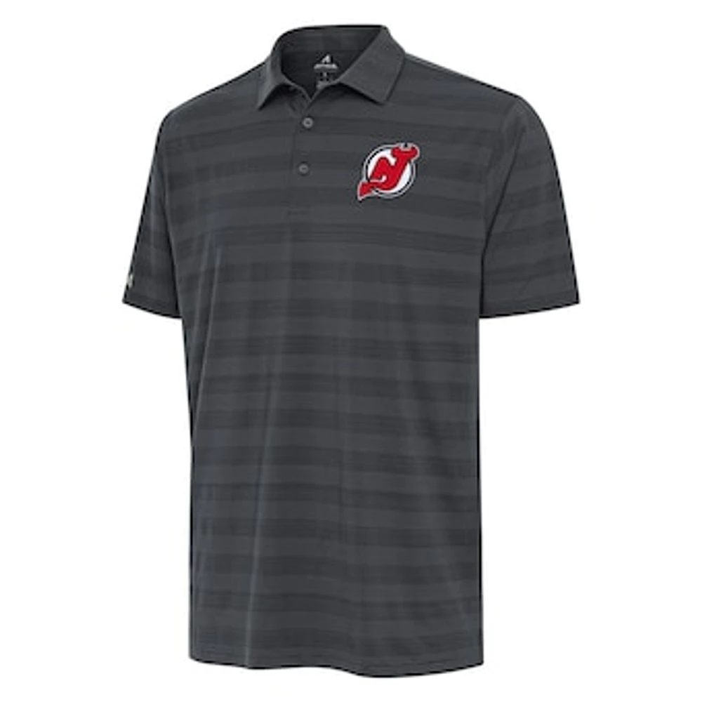 Men's Antigua Charcoal New Jersey Devils Tunnel Polo