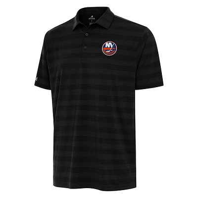 Men's Antigua Black New York Islanders Tunnel Polo