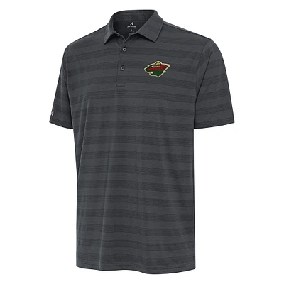 Men's Antigua Charcoal Minnesota Wild Tunnel Polo