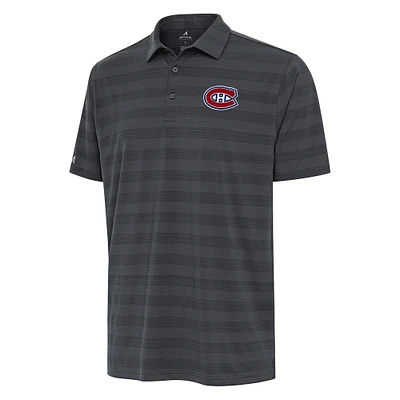 Men's Antigua Charcoal Montreal Canadiens Tunnel Polo
