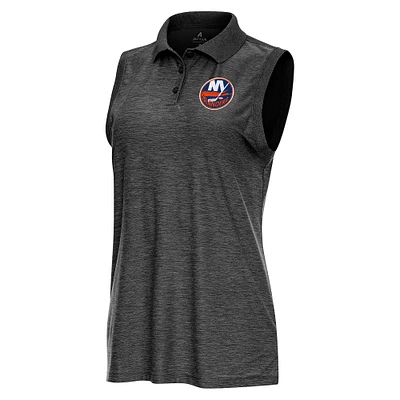 Women's Antigua Heather New York Islanders Recap Sleeveless Polo