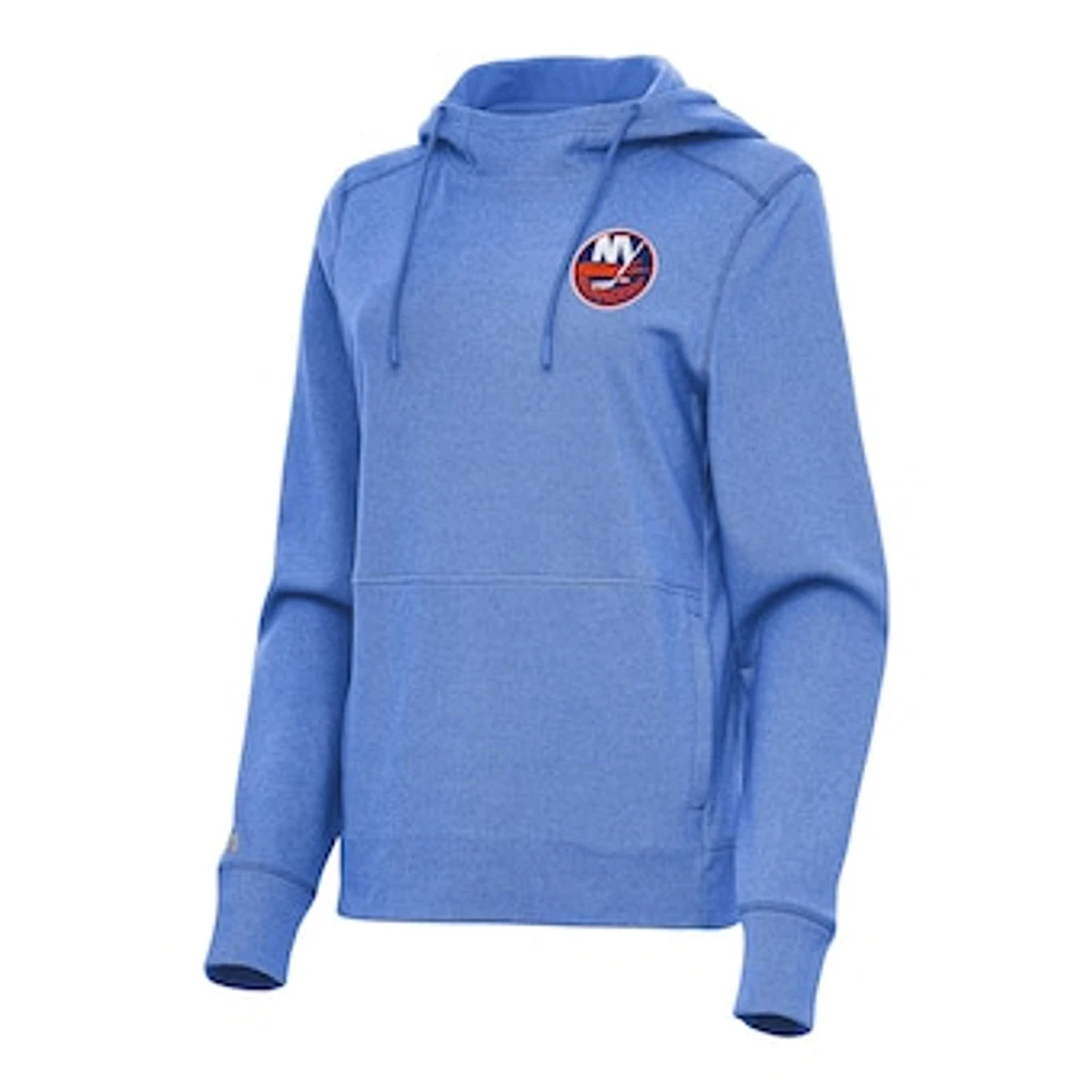 Women's Antigua Heather Royal New York Islanders Justice Pullover Hoodie