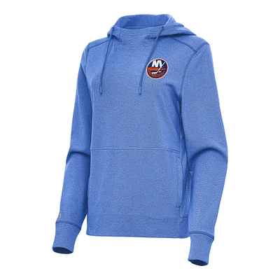 Women's Antigua Heather Royal New York Islanders Justice Pullover Hoodie