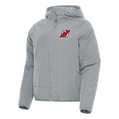 Women's Antigua Gray New Jersey Devils Universe Full-Zip Puffer Jacket