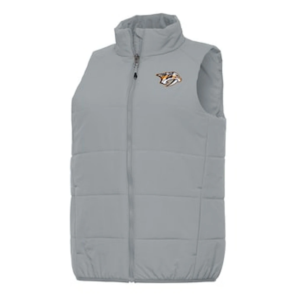 Women's Antigua Gray Nashville Predators Experience Full-Zip Vest