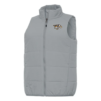 Women's Antigua Gray Nashville Predators Experience Full-Zip Vest