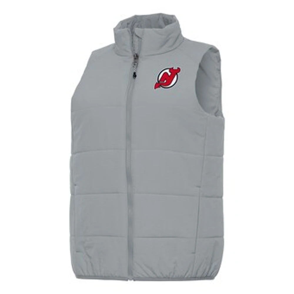 Women's Antigua Gray New Jersey Devils Experience Full-Zip Vest