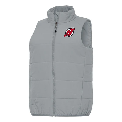 Women's Antigua Gray New Jersey Devils Experience Full-Zip Vest