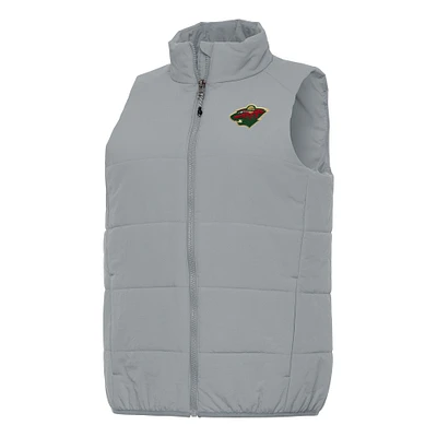 Women's Antigua Gray Minnesota Wild Experience Full-Zip Vest