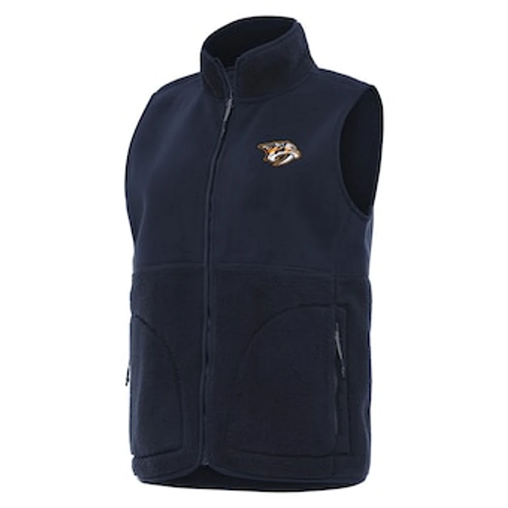 Women's Antigua Navy Nashville Predators Nostalgic Full-Zip Vest