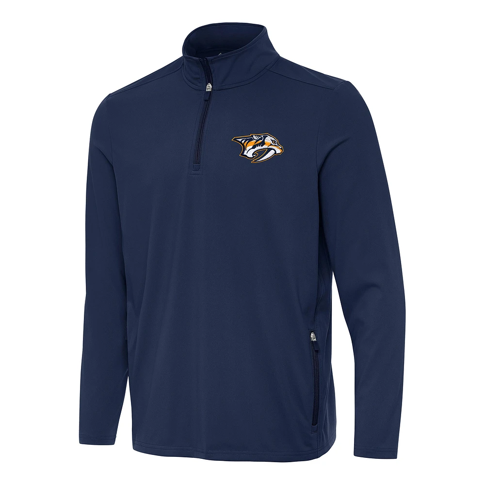 Men's Antigua Navy Nashville Predators Perilous Quarter-Zip Sweatshirt