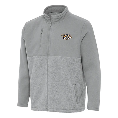 Men's Antigua Gray Nashville Predators Daily Fused Full-Zip Jacket