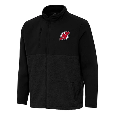 Men's Antigua Black New Jersey Devils Daily Fused Full-Zip Jacket