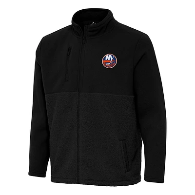 Men's Antigua Black New York Islanders Daily Fused Full-Zip Jacket