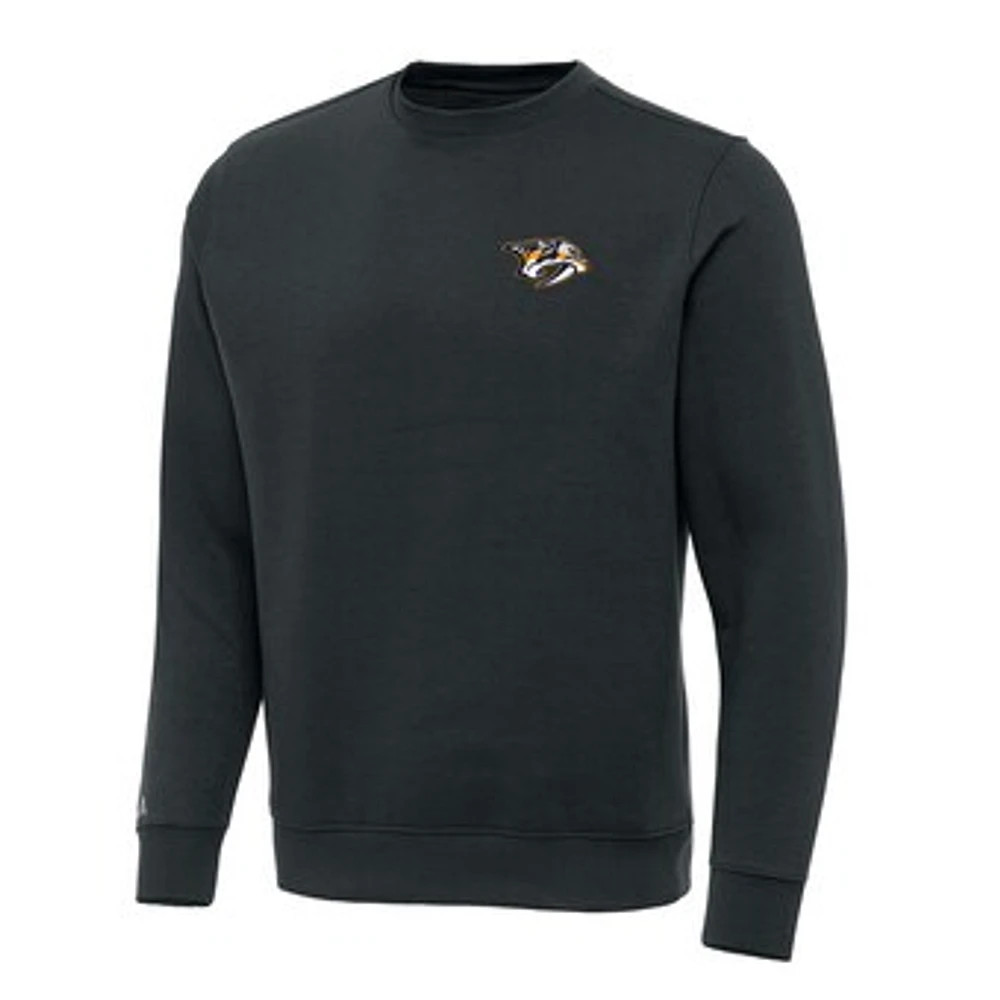 Men's Antigua Charcoal Nashville Predators Victory Crewneck Pullover Sweatshirt