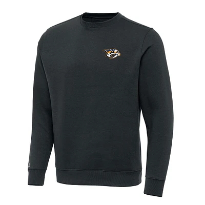 Men's Antigua Charcoal Nashville Predators Victory Crewneck Pullover Sweatshirt