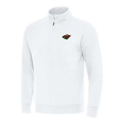 Men's Antigua Minnesota Wild Victory Quarter-Zip Mock Sweatshirt