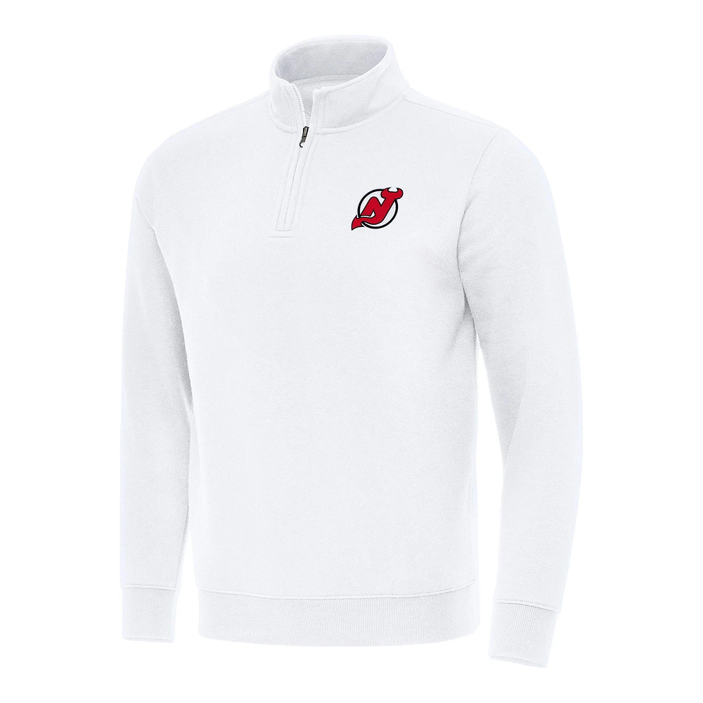 Men's Antigua New Jersey Devils Victory Quarter-Zip Mock Sweatshirt