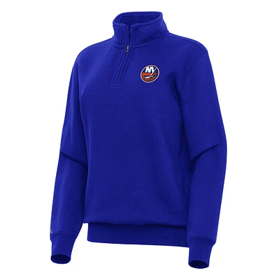Women's Antigua Royal New York Islanders Victory Quarter-Zip Sweatshirt