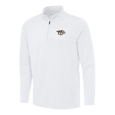 Men's Antigua White Nashville Predators Reprocess Quarter-Zip Top