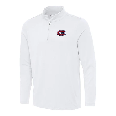 Men's Antigua White Montreal Canadiens Reprocess Quarter-Zip Top